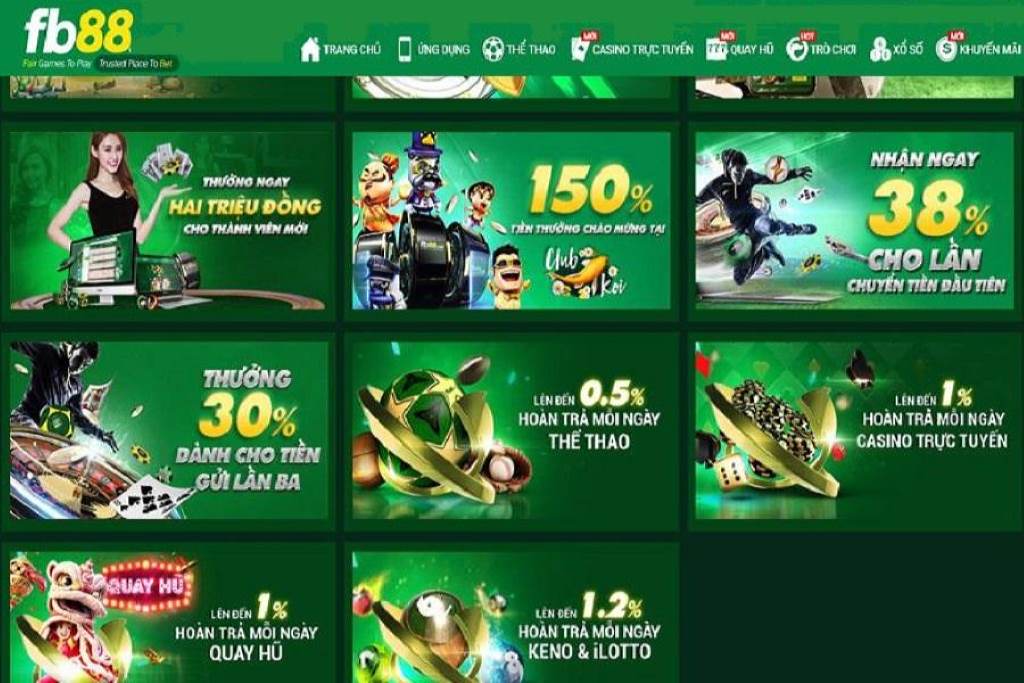 Casino FB88 có nhiều chương trình khuyến mãi lôi cuốn